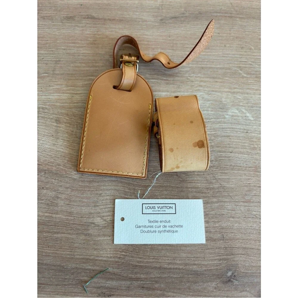 Authentic Louis Vuitton id tag and strap